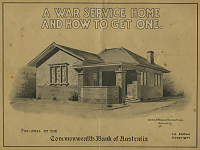 Pamphlet showing designs for a War Service Home
